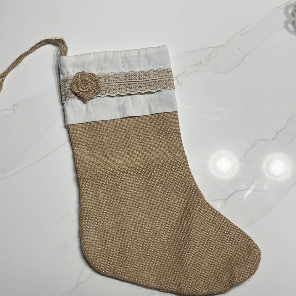 Burlap Stocking - Christmas